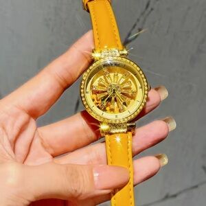 Anthropologie Gold Crystal Women’s Watch Sparkling Dial Elegant Fashion